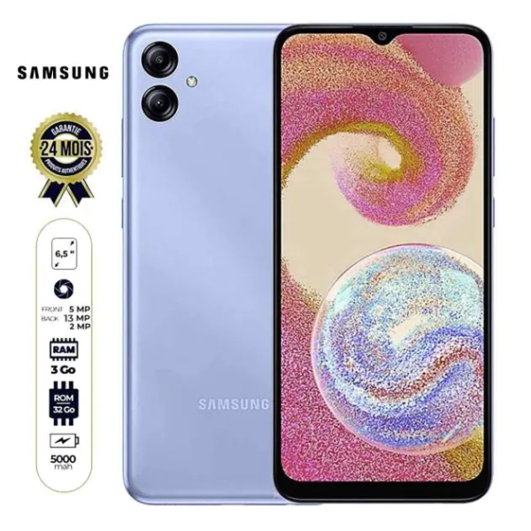 Samsung Galaxy A04E - 6.5" - 32Go/3Go RAM - 13MP+2MP/5MP - 5000mAh - Garantie 24 mois + Glass Offerte