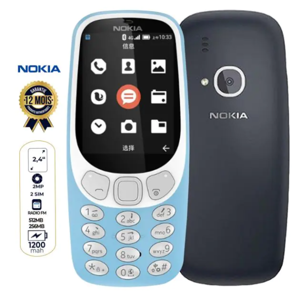 Nokia 3310 4G - 2,4" - Dual SIM - 1150mAh - Garantie 12 Mois