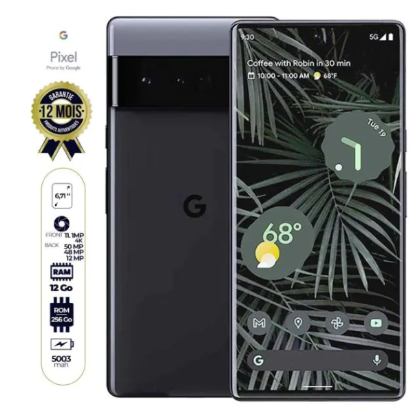 GOOGLE PIXEL 6 PRO 5G - 6.71" - 128 Go/12Go RAM | 256 Go/12Go RAM - 50MP - (1Nano SIM + eSIM) - 5003mAh - Garantie 12 Mois